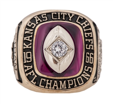 1966 Kansas City Chiefs AFL Championship (Super Bowl I) Salesmans Sample Ring - Hank Stram